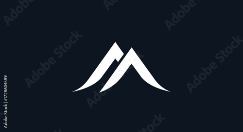 Abstract logo design of double M letter.