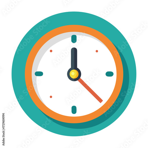 Modern Clock Icon Design Showing Time Management, Great for Business Deadline Reminders or Schedule Visualization, Represents Punctuality and Efficiency