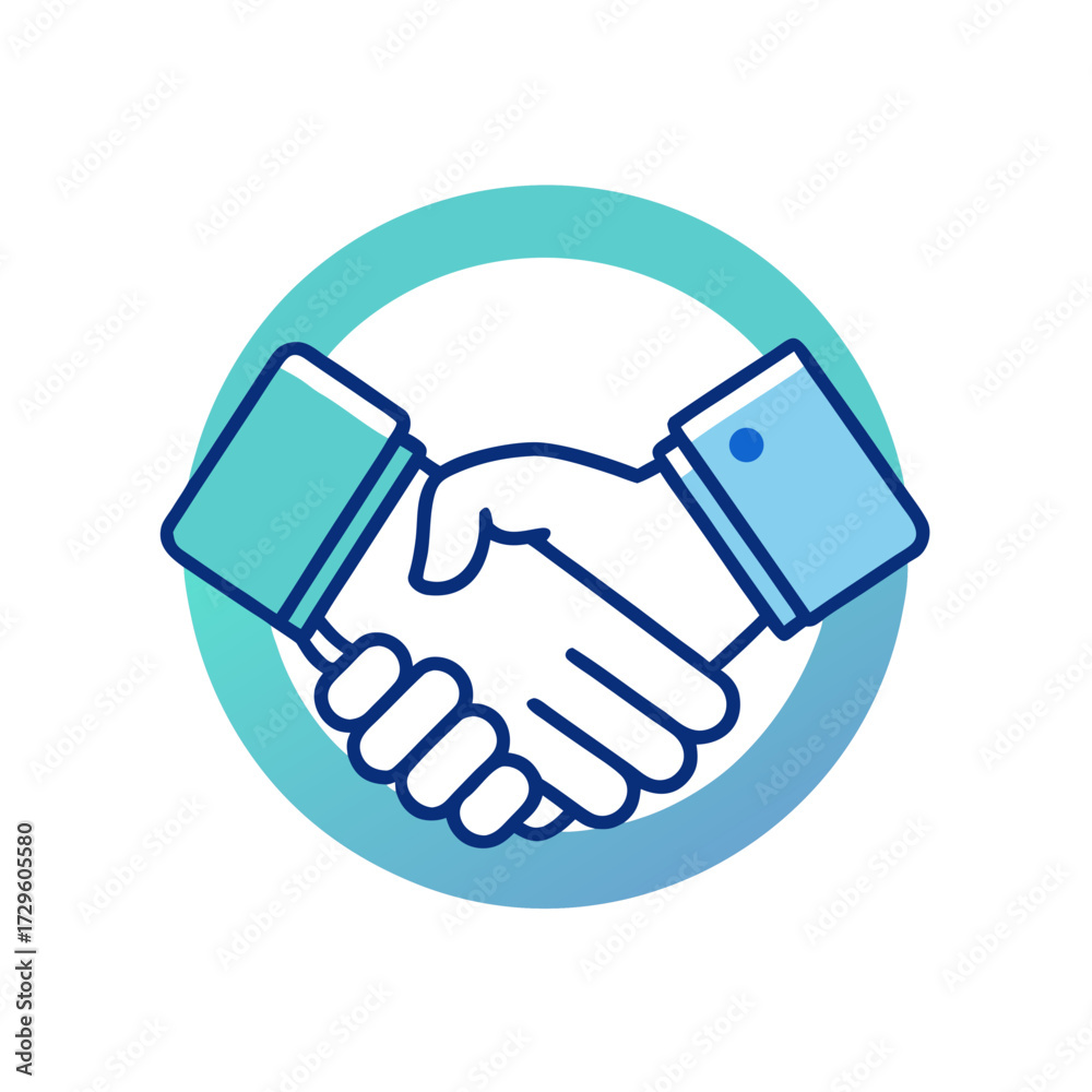 Naklejka premium Modern handshake icon symbolizing partnership and agreement, perfect for business, teamwork, and collaboration themes in a professional context