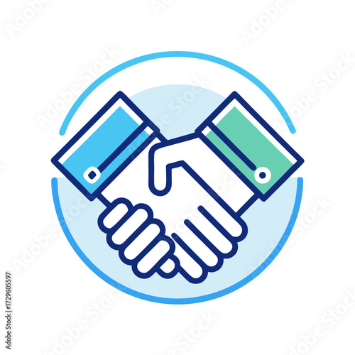 Sealing the deal handshake icon representing partnership and agreement, symbolizing collaboration, trust, and success in business ventures worldwide