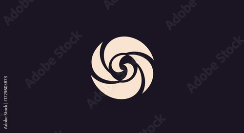 Elegant swirling emblem with a central spiral design.