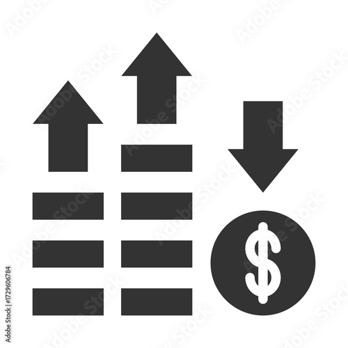 Fluctuation Icon Glyph Style. Vector Illustration Design