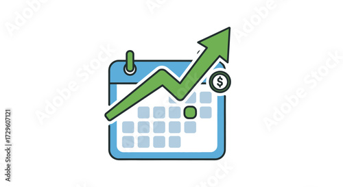 Growth schedule showing financial gains and business strategy for project timeline planning