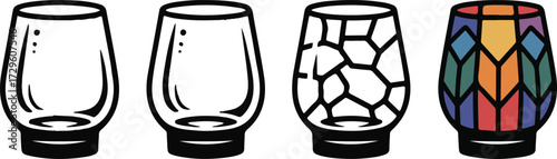 Glass Cup Silhouette Alcoholic Liquid Drinkware Barware Beverage