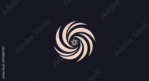 Hypnotic abstract spiral vortex with swirling blades.