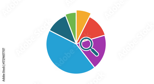 Pie Chart Analysis: Visualizing Data Trends with Magnifying Glass Exploration Tool