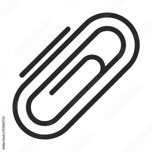 Simple paperclip icon for organizing documents and files in office or school, representing connection, attachment, and organization, easily scalable vector