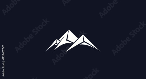 Simple mountain logo design minimalist mountain peaks abstract mountain silhouette modern mountain illustration bold mountain graphic mountain range symbol.
