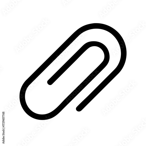 Professional paperclip icon for business presentations, modern design element suitable for websites and apps, representing organization and efficiency