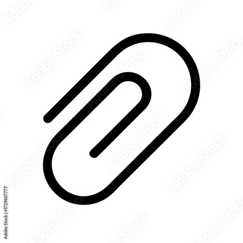 Streamlined paperclip icon offers a modern, minimalist symbol for organization, connection and design projects, ideal for sleek websites and presentations