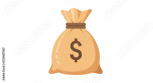 Conceptual illustration of a moneybag with a dollar symbol, representing wealth and savings
