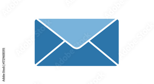 Stylized blue envelope icon for digital communication platforms and messaging applications