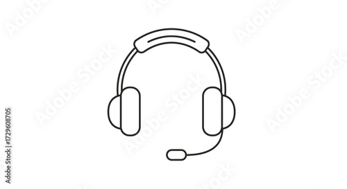 Sleek headset outline on a clean white background highlighting modern communication tool
