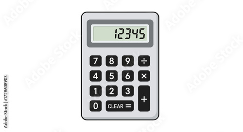 Isolated Calculator Illustration for Financial Planning and Numerical Analysis Tasks