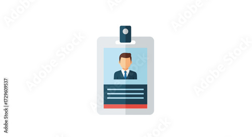 Stylized identification card icon illustrating employee identification and security access