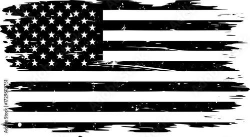 Distressed american flag, Distressed american flag silhouette, Distressed american flag vector illustration, Vintage american flag vector set