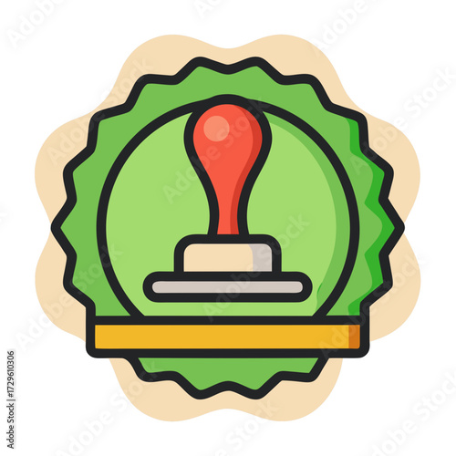 Guarantee Stamp Icon with Bold Colors for Business Approval and Quality Assurance, Ensuring Trust and Reliability in Every Deal, Perfect for Professional Designs