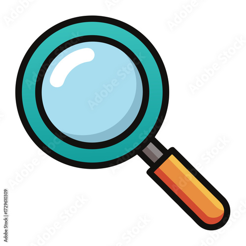 Investigate with vibrant magnifying glass, perfect for scientific research, detailed analysis, or finding hidden gems in your next project or design
