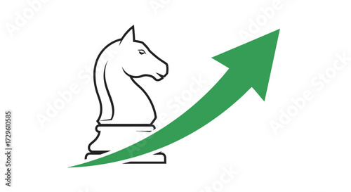 Strategic Ascent: Knight Piece Symbolizing Business Growth and Upward Trajectory Strategy