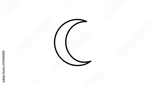 Wallpaper Mural Crescent outline, curved shape, simple celestial design on a clean, white background Torontodigital.ca