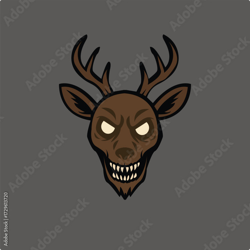 Spooky deer head background.