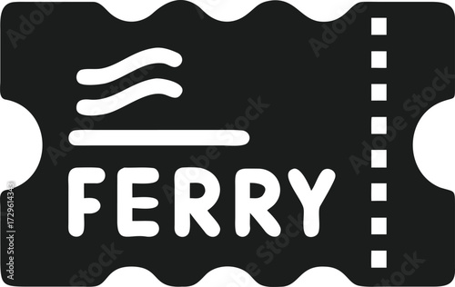 Ferry Ticket Icon With Wavy Lines and Perforations travel transportation transparent web icon