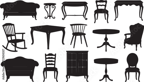 Silhouettes Collection Furniture Chairs Tables Sofas Interior Home Decorations