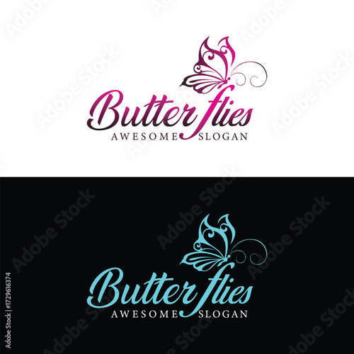 Unique Butterfly logo design template