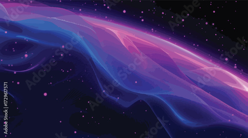 Ethereal Cosmic Cloud in Shades of Blue and Pink with Scattered Stars nebula space.
