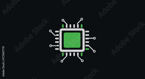 Modern Microchip Technology Illustration.