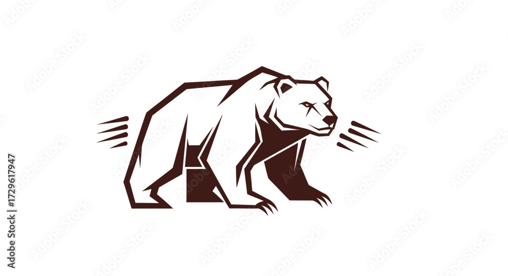 Obraz premium Powerful Bear Silhouette Design.