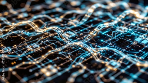 Luminous Fiber Optic Matrix: Digital Architecture Refracted