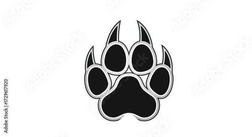 Black Paw Print with Sharp Claws.