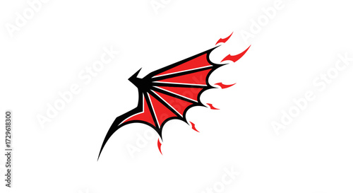 Red Dragon Wing Design Abstract Wing Fiery Dragon Wing Artistic Wing Decorative Wing Graphic Wing Design.