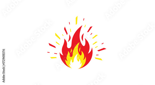 Fiery flames burning bright intense heat.