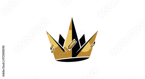 Golden Crown with Black Accents Graphic Design.