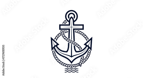 Nautical Anchor Rope Maritime Sea Ocean Vintage.