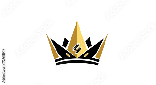 Modern stylized gold and black crown logo icon.