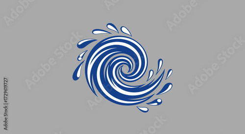 Dynamic swirling water powerful vortex water splash abstract design circular motion.