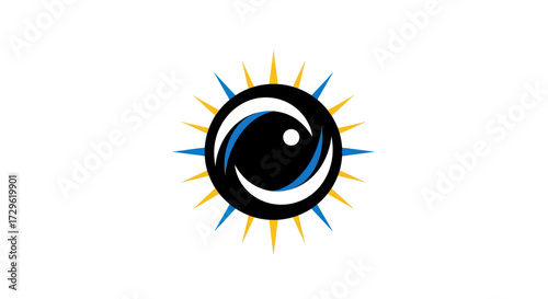 Abstract Eye with Sunburst Design: A Symbol of Vision and Clarity.