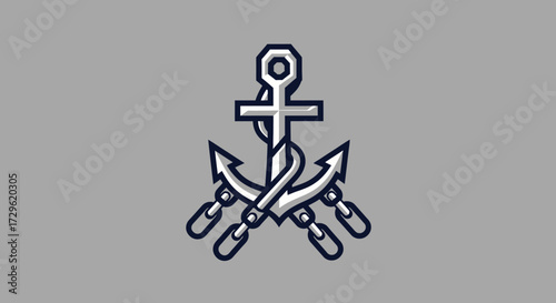 Nautical Anchor with Crossbars and Weights.