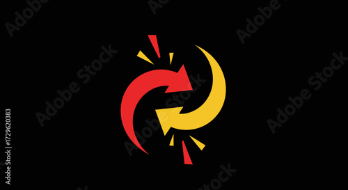 Dynamic arrows representing change and transformation in a vibrant design.
