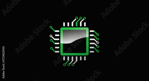 Modern Circuit Board Technology Icon.