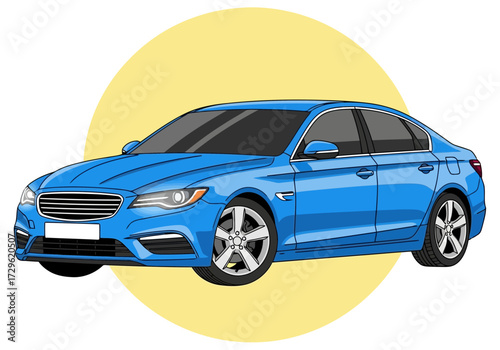 Blue sedan car