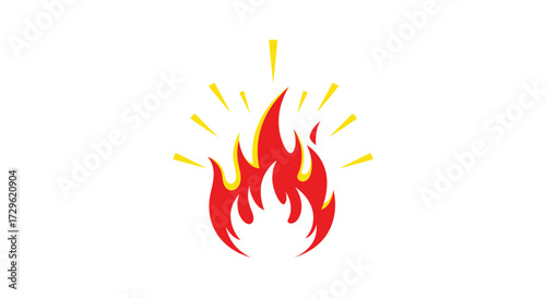 Fiery Flame Logo Design Bright Red Yellow.