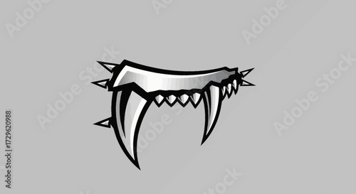 Sharp Fangs with Spikes: A Fierce and Edgy Design.