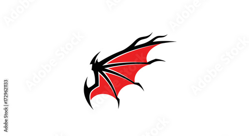 Red and Black Demon Wing Design.
