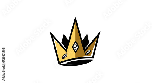 Golden Crown with Diamond Emblem: Symbol of Royalty and Power.