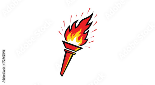 Burning Torch Symbol of Enlightenment and Progress.