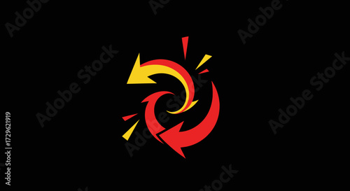 Dynamic Arrow Duo: A Vibrant Symbol of Circular Motion and Energy.